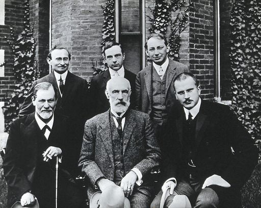 YW027599V Sigmund Freud Stanley Hall Carl Gustav Jung Abraham Arden Brill Ernest Jones and Sandor Ferenczi